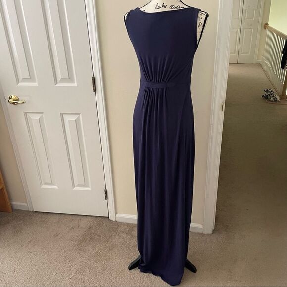 Boden Empire Waist Jersey Maxi Dress Navy Sleeveless Size 8L Read Description! - Picture 7 of 14